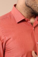 Plain-Slim-Fit-Long-Sleeves-Salmon-Color-Men-Shirt-Wessi-2
