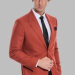 Plain Slim Fit Sport Burgundy Men Blazer - Wessi