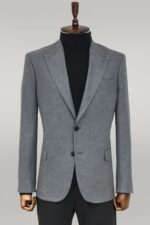 Plain Slim Fit Sport Grey Men Blazer