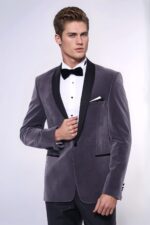 Plain-Velvet-Dark-Grey-Blazer-Wessi-3
