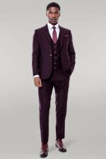 Plain-Wide-Lapel-Burgundy-Men-Suit-Wessi-1