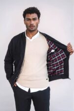 Plain-Zippered-Pockets-Black-Men-Bomber-Coat-Wessi-4
