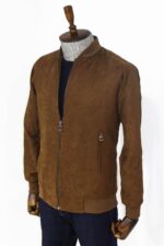 Plain-Zippered-Pockets-Brown-Men-Bomber-Coat-Wessi-2