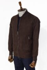 Plain-Zippered-Pockets-Brown-Men-Bomber-Coat-Wessi-2