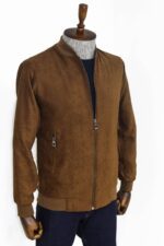 Plain-Zippered-Pockets-Brown-Men-Bomber-Coat-Wessi-3