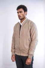 Plain-Zippered-Pockets-Cream-Men-Bomber-Coat-Wessi-2
