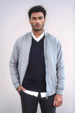Plain-Zippered-Pockets-Grey-Men-Bomber-Coat-Wessi-3