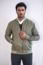 Plain-Zippered-Pockets-Light-Green-Men-Bomber-Coat-Wessi-2