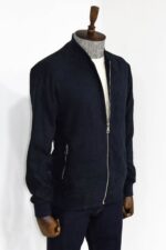 Plain-Zippered-Pockets-Navy-Blue-Men-Bomber-Coat-Wessi-3