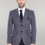 Pocket Flap Rigging Velvet Grey Jacket-Wessi