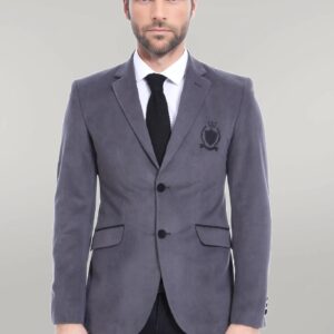 Pocket Flap Rigging Velvet Grey Jacket-Wessi