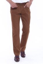 Pocket Flap Suede Tan Pants-Wessi