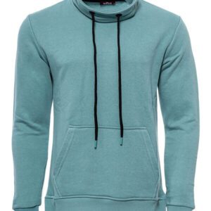 Point Collar T-Shirt Detailed Green Men's Sweatshirt - Wessi