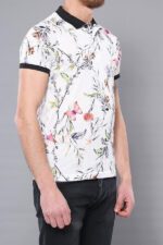 Polo-Neck-Floral-Pattern-Yellow-T-Shirt-Wessi-1