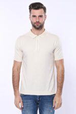 Polo-Neck-Plain-Cream-Knitted-T-Shirt-Wessi-2