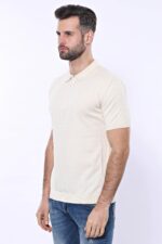 Polo-Neck-Plain-Cream-Knitted-T-Shirt-Wessi-3