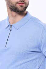 Polo-Neck-Plain-Sky-Blue-Knitted-T-Shirt-Wessi-2