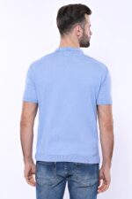 Polo-Neck-Plain-Sky-Blue-Knitted-T-Shirt-Wessi-4