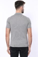 Polo-Zippered-Patterned-Grey-Knitted-T-Shirt-Wessi-3