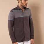 Printed Cotton Brown Shirt - Wessi