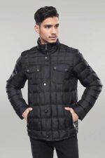 Quilted Black Men Winter Coat