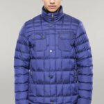 Quilted Blue Men Winter Coat - Wessi