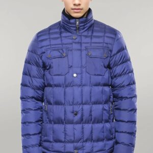 Quilted Blue Men Winter Coat - Wessi