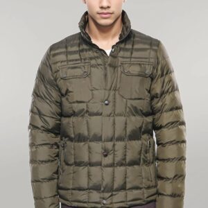 Quilted Green Men Winter Coat - Wessi