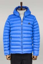 Quilted Hooded Puffer Blue Men's Coat