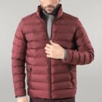 Quilted Standing Collar 2 Pockets Short Men Down Coat - Wessi