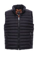 Quilted Zippered Black Men Down Vest