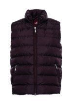 Quilted Zippered Burgundy Men Down Vest