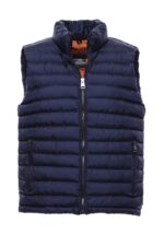 Quilted Zippered Navy Blue Men Down Vest