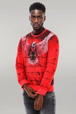 Red-Eagle-Patterned-Slim-Fit-Sweatshirt-Wessi-4