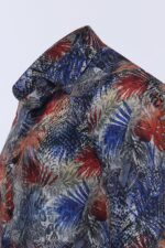Red-Leaf-Patterned-Navy-Blue-Men-Shirt-Wessi-1