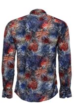 Red-Leaf-Patterned-Navy-Blue-Men-Shirt-Wessi-2