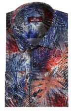 Red-Leaf-Patterned-Navy-Blue-Men-Shirt-Wessi-4