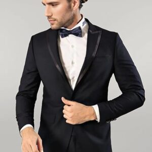 Removable Lapel Men's Blue Tuxedo Suit | Wessi