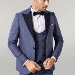 Removable Peak Lapel Blue Tuxedo | Wessi