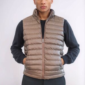 Reversible Puffer Brown Men Down Vest - Wessi