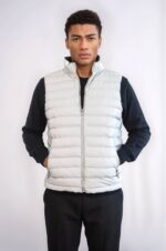 Reversible Puffer Cream Men Down Vest