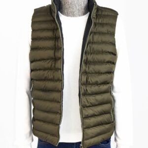 Reversible Puffer Green Men Down Vest - Wessi