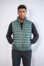 Reversible Puffer Oil Green Men Down Vest