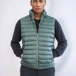 Reversible Puffer Oil Green Men Down Vest - Wessi