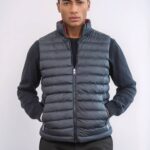 Reversible Quilted Standing Collar Black Men Down Vest - Wessi