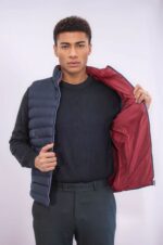 Reversible-Quilted-Standing-Collar-Navy-Blue-Men-Down-Vest-Wessi-2