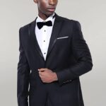 Satin Detailed Dark Grey Tuxedo  | Wessi