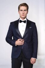 Satin-Shawl-Lapel-Textured-Mens-Navy-Blue-Tuxedo-Jacket-Wessi-3