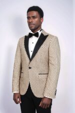 Sequin-Dot-Patterned-Cream-Men-Wedding-Tuxedo-Blazer-Wessi-2