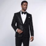 Sequin-Patterned-Black-Party-Blazer-Wessi-1